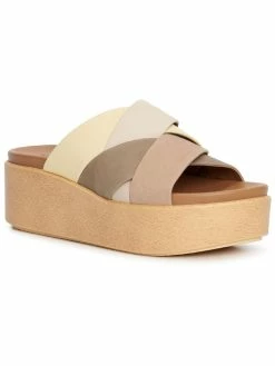 Lucky Brand Dikona Womens Leather Open Toe Wedge Sandals