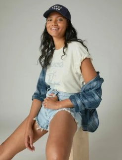 Lucky Brand Womens Hamms Bear Boyfriend Tee