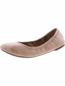 Lucky Brand Emmie Womens Leather Round-Toe Ballet Flats