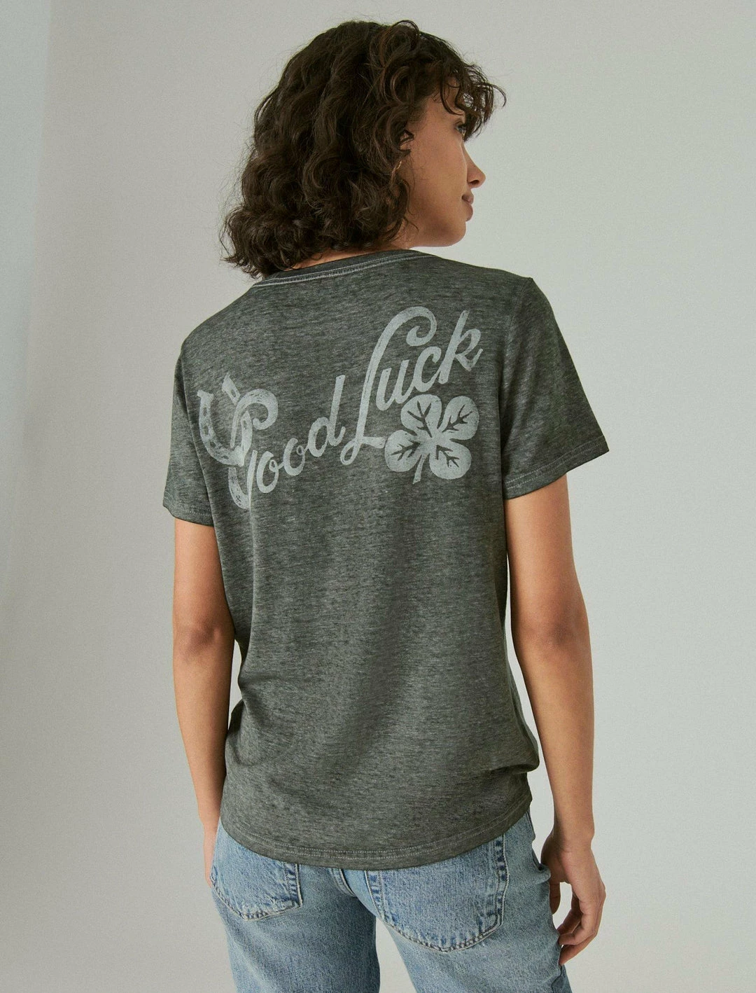 Lucky Brand Womens Lucky Horse Shoe Classic Crew Tee 5 Lucky Brand Womens Lucky Horse Shoe Classic Crew Tee - Image 5