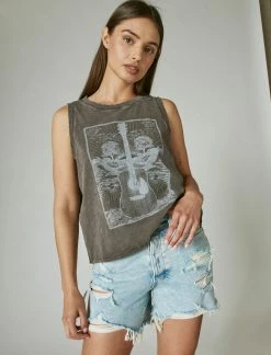 Lucky Brand Womens Nashville Guitar Muscle Tank