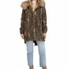 Lucky Brand Womens Animal Print Parka Anorak Jacket