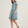 Lucky Brand Womens Button Front Shirt Dress