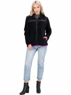 Lucky Brand Womens Faux Shearling Lightweight Fleece Jacket