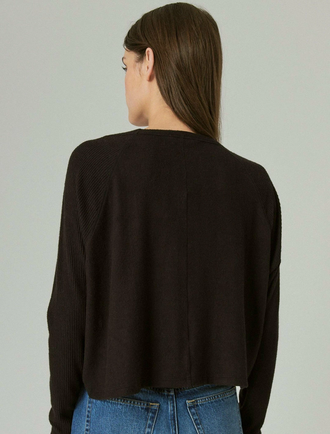 Lucky Brand Womens Cropped Boxy Cloud Jersey Crew 4 Lucky Brand Womens Cropped Boxy Cloud Jersey Crew - Image 4