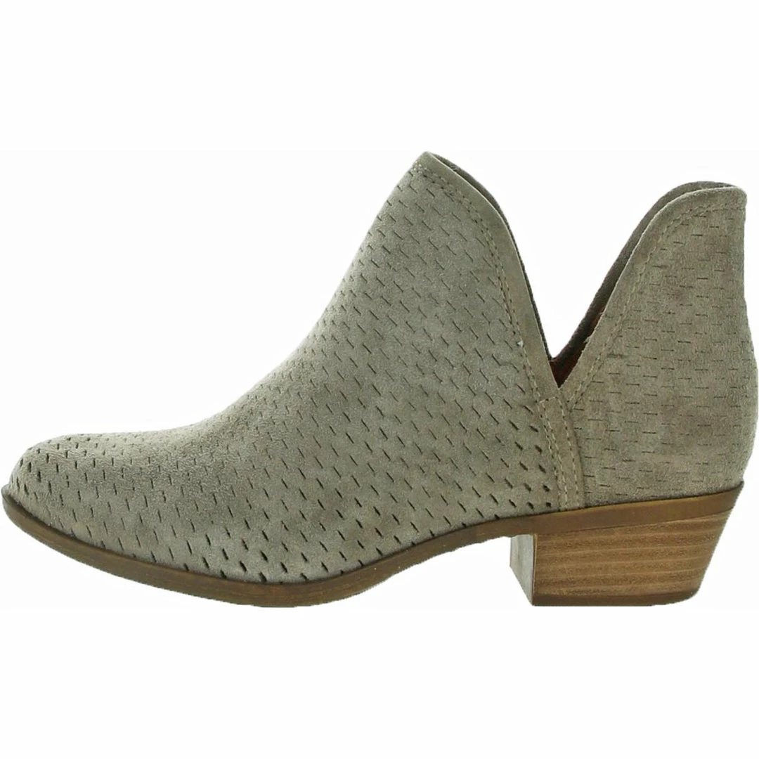 Lucky Brand Baley Womens Suede Perforated Ankle Boots 3 Lucky Brand Baley Womens Suede Perforated Ankle Boots - Image 3