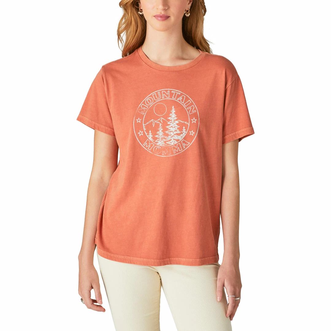 Lucky Brand Womens Mountain Mama Classic Crew Tee 1 Lucky Brand Womens Mountain Mama Classic Crew Tee
