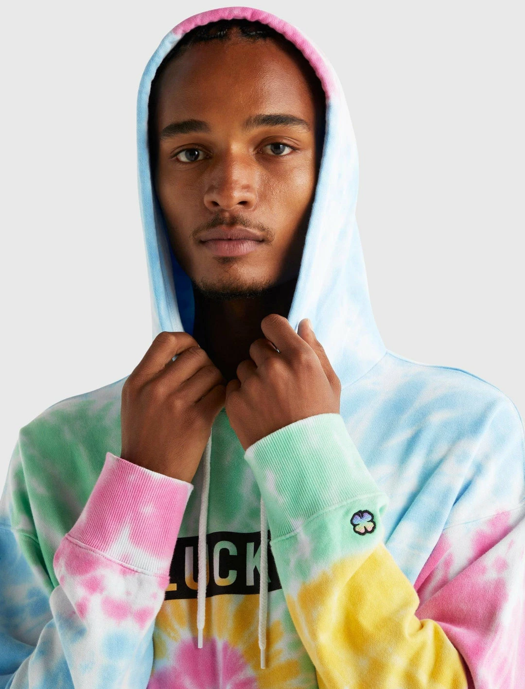 Lucky Brand Mens Pride Tie Dye Logo Gender Neutral Hoodie 5 Lucky Brand Mens Pride Tie Dye Logo Gender Neutral Hoodie - Image 5