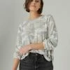 Lucky Brand Womens Relaxed Cloud Jersey Crewneck