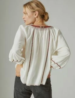 Lucky Brand Womens Long Sleeve Embroidered Peasant Blouse -Cheap Lucky Brand Store e8a45153112b4a2692e11da16d86dce1 1080x