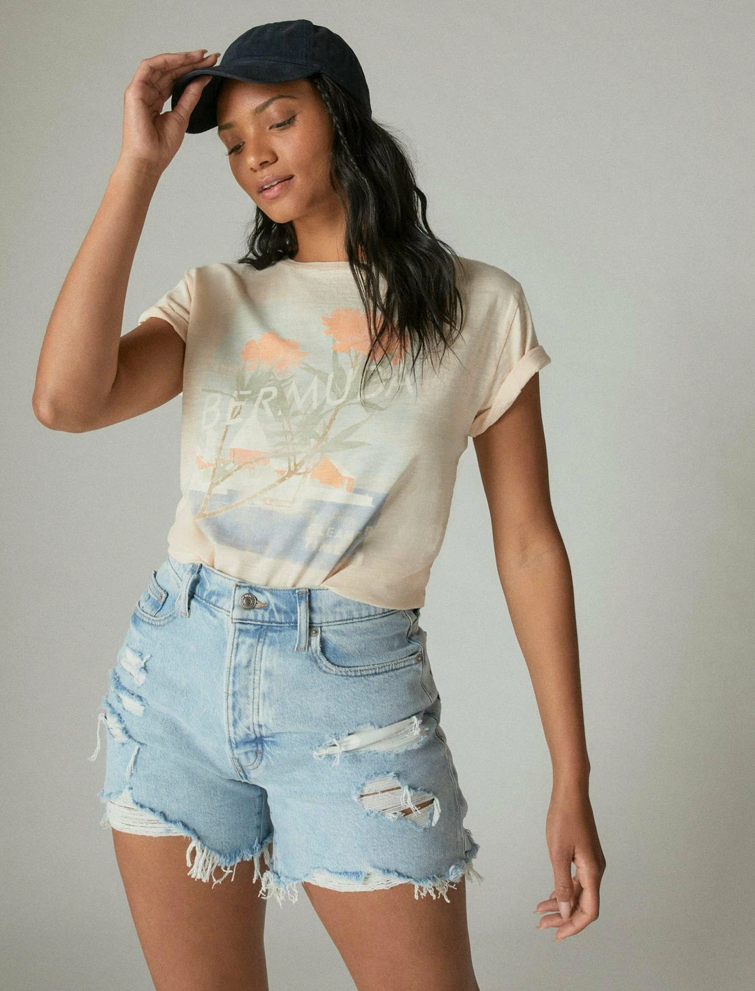 Lucky Brand Womens Bermuda Boyfriend Tee 2 Lucky Brand Womens Bermuda Boyfriend Tee - Image 2