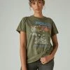 Lucky Brand Womens The Police Boyfriend Tee