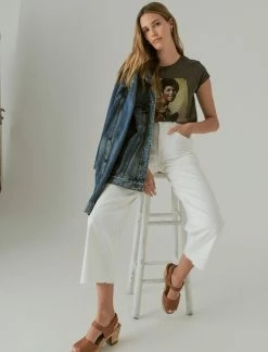 Lucky Brand Womens Aretha Franklin Classic Crew Tee