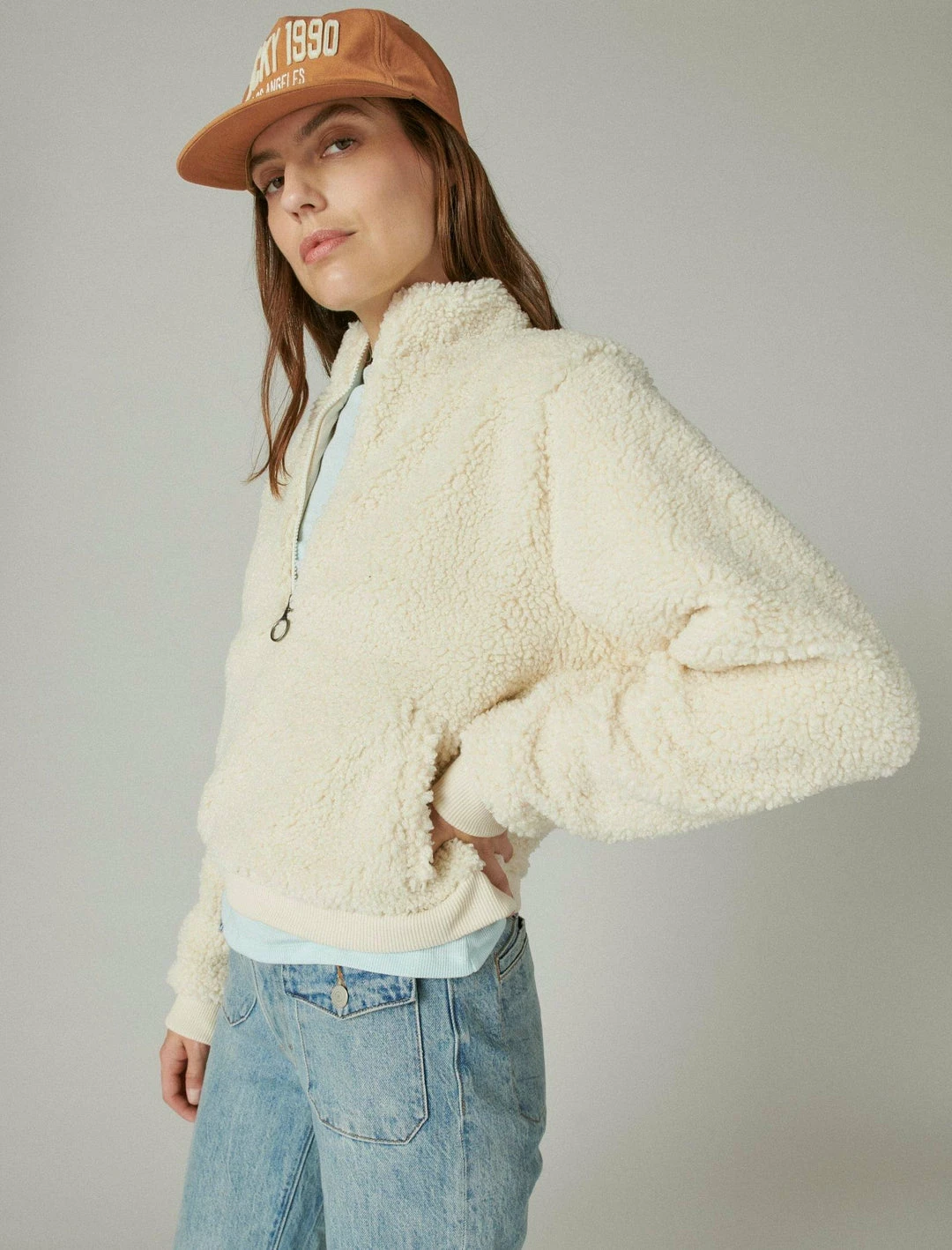 Lucky Brand Womens Hi-Pile Half Zip Pullover 4 Lucky Brand Womens Hi-Pile Half Zip Pullover - Image 4