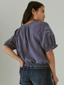 Lucky Brand Womens Embroidered Short Sleeve Peasant -Cheap Lucky Brand Store f01cdf80160b46359632e37755b07f3e 1080x