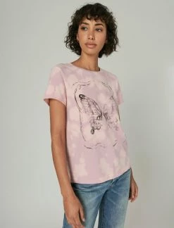 Lucky Brand Womens Butterfly Classic Crew Tee