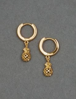 Lucky Brand 14K Gold Plated Pineapple Earring