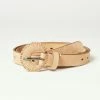 Lucky Brand Cream Leather Buckle Belt