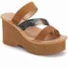 Lucky Brand Mimya Womens Leather Open Toe Wedge Sandals