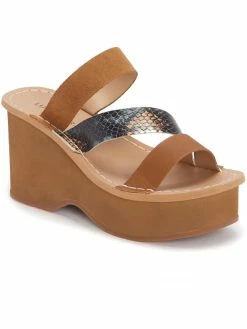 Lucky Brand Mimya Womens Leather Open Toe Wedge Sandals