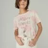 Lucky Brand Womens Tie Dye Miles Davis Crop Top