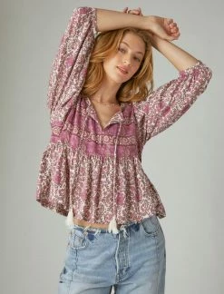 Lucky Brand Womens Print Mix Peasant Blouse 10 Lucky Brand Womens Print Mix Peasant Blouse -Cheap Lucky Brand Store f7bab53ca50943be9b46ce514fdb8fb3 1080x