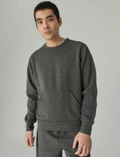 Lucky Brand Mens Breathe Easy Tech Pocket Crew Neck Sweatshirt
