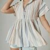 Lucky Brand Short Sleeve Babydoll Tunic Shirt in Cream Multi