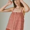 Lucky Brand Womens Woven Lace Tank