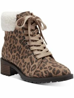 Lucky Brand Jacenia Womens Suede Stacked Heel Ankle Boots